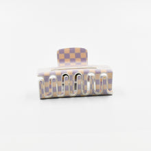 Load image into Gallery viewer, Claw Clip Lilac and Beige Checker
