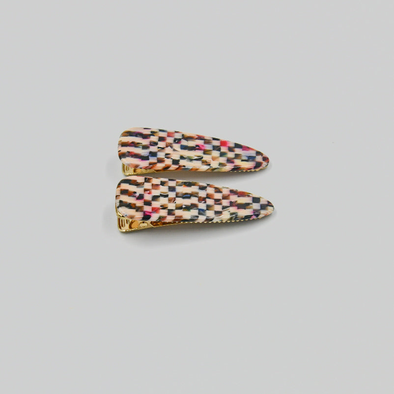 Penny Multicoloured Checker Alligator Clips