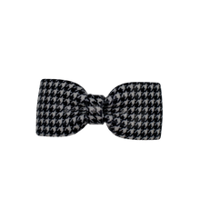 Load image into Gallery viewer, French Style Bow Barrette - Black and White Houndstooth
