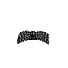 Load image into Gallery viewer, French Style Bow Barrette - Black and White Houndstooth
