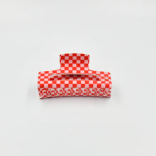 Load image into Gallery viewer, Large Claw Clip Pink + Red Checker
