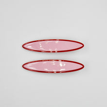 Load image into Gallery viewer, Maya Oval Clips Pink and Red
