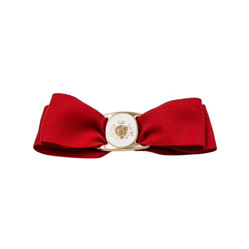 Bella Buckle Bow Red + White Buckle