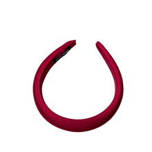 Load image into Gallery viewer, Red satin headband on a white background
