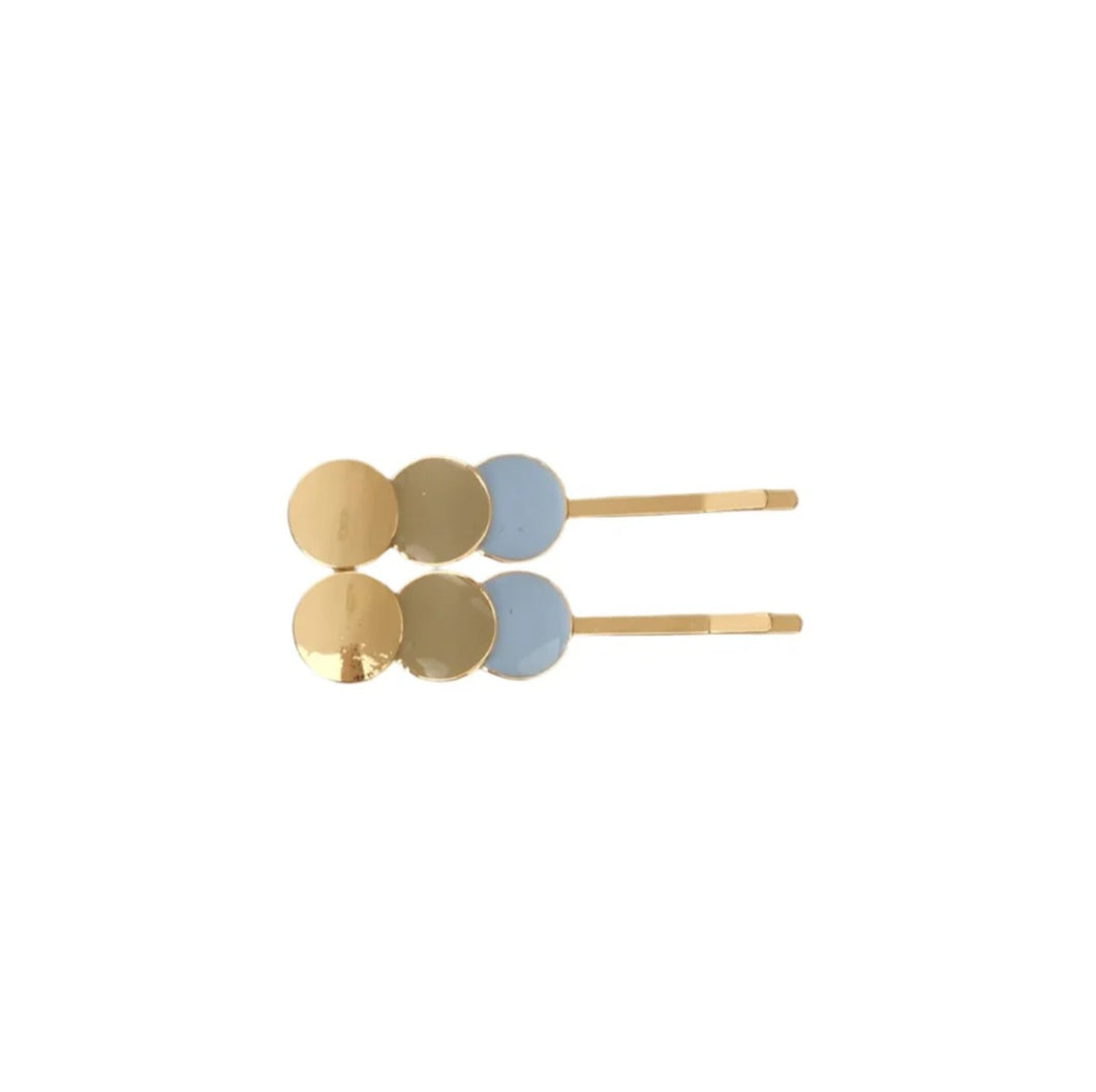 Blue & Beige Circle Clips