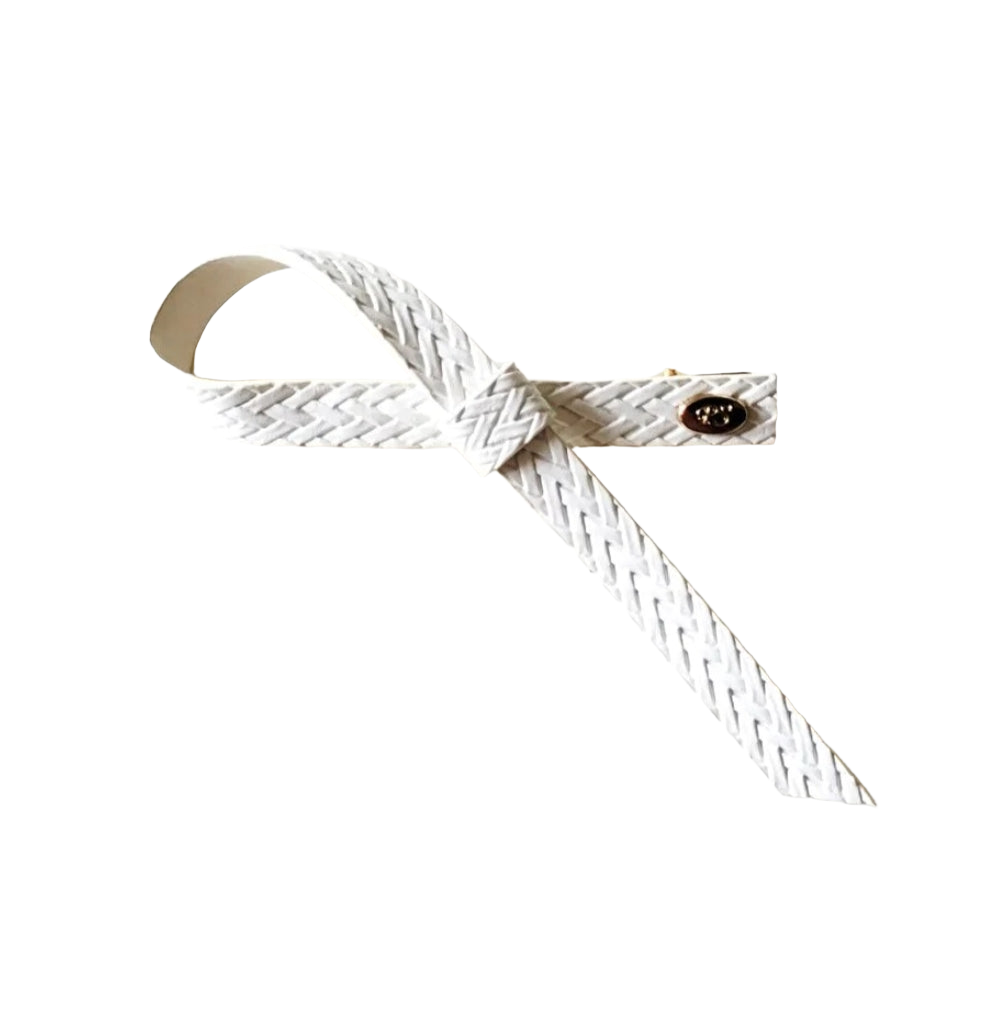 Ava Braided Single Loop Bow White