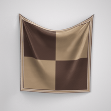Load image into Gallery viewer, Colour Block Petite Scarf Brown + Cream
