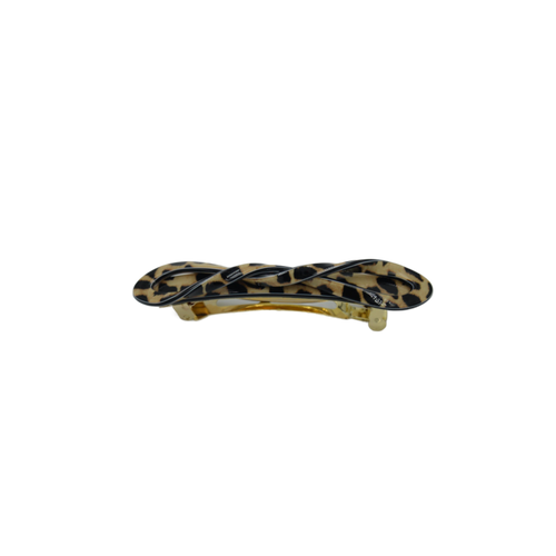 Leopard acetate barrette clip
