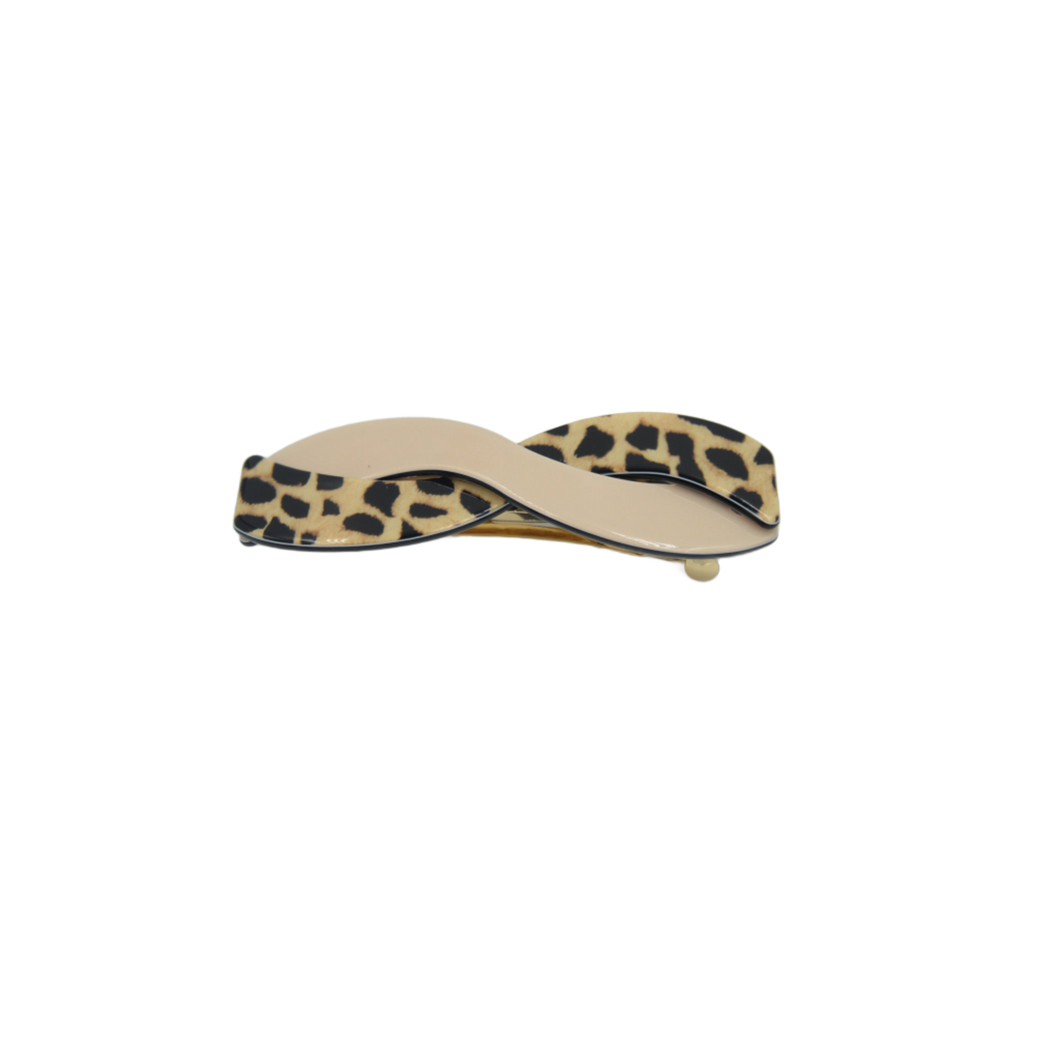 Tilli Barrette Clip Cream and Leopard