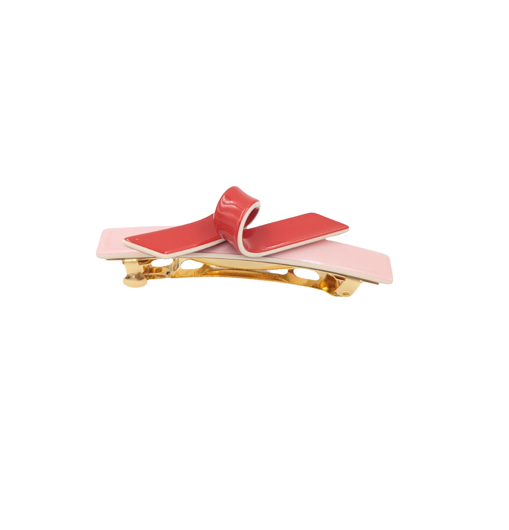 Tricia Barrette Pink with Red Twist
