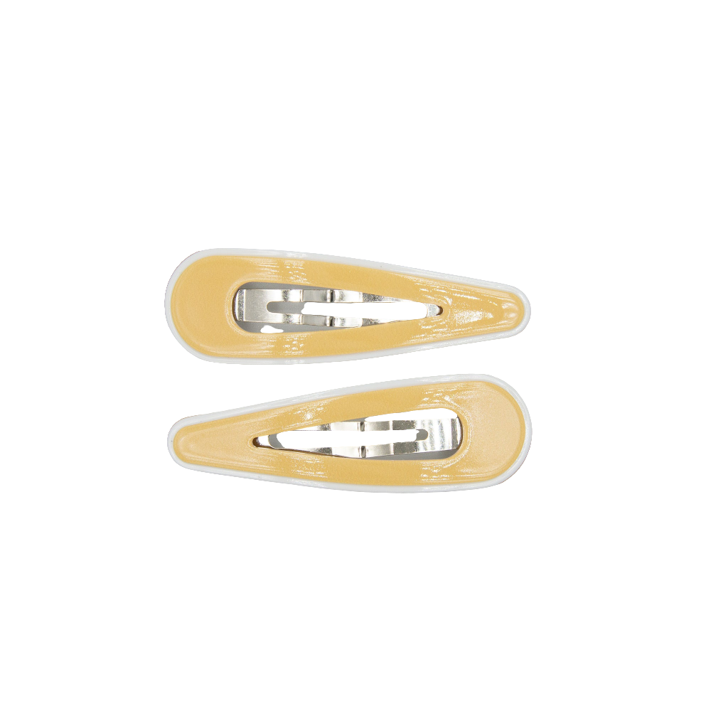 Georgina Snap Clips - Yellow with White