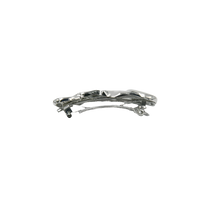 Load image into Gallery viewer, Silver hammered metal barette clip
