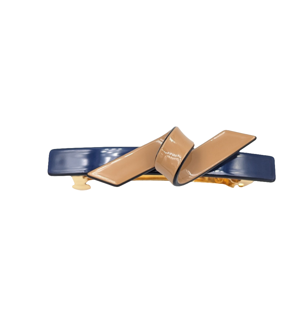 Tricia Barrette Navy with Tan Twist