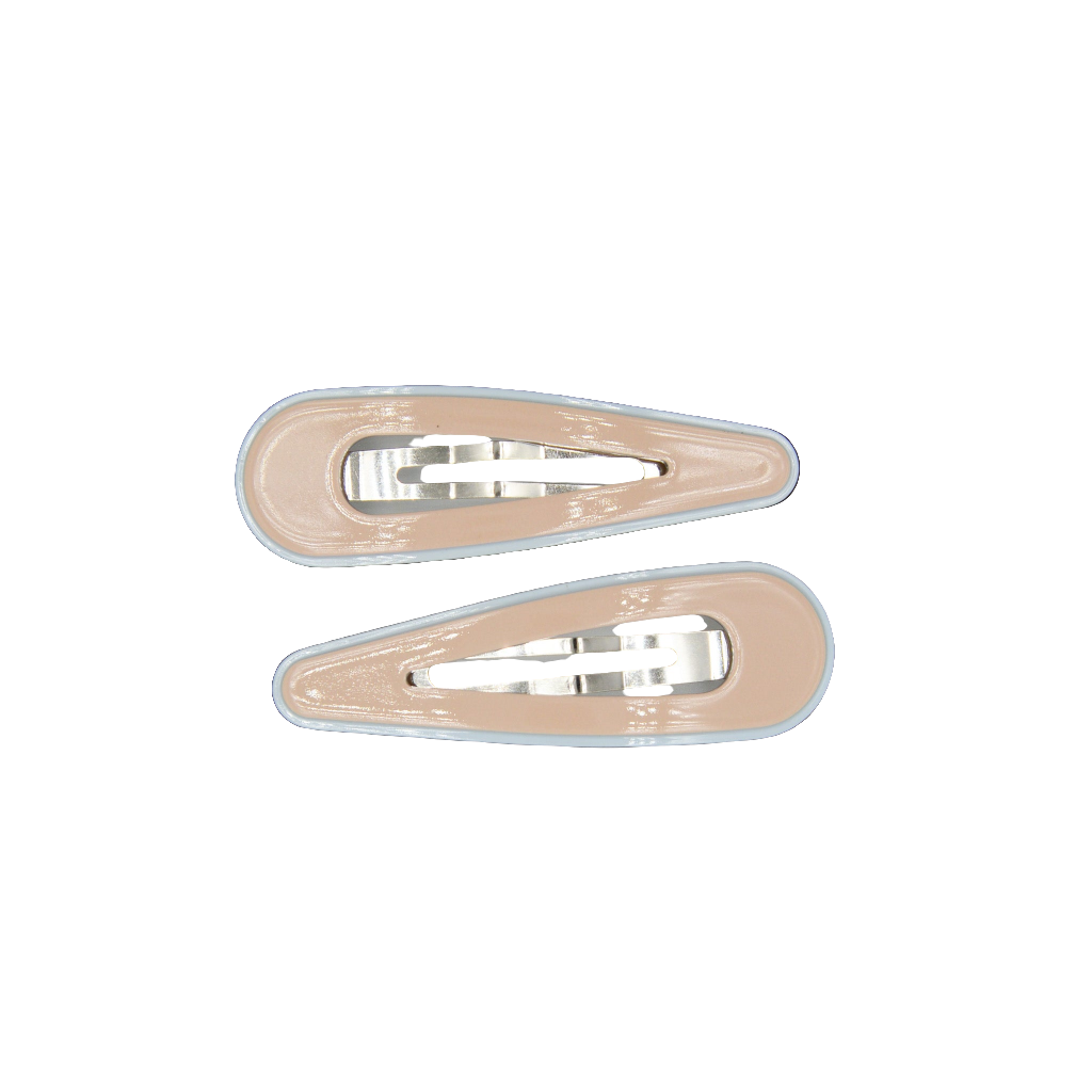 Georgina Snap Clips - Beige with Blue
