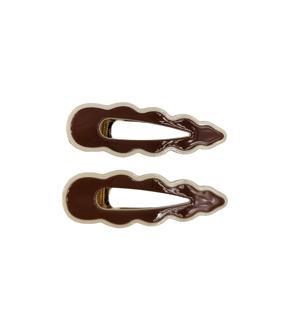 Cassia Clips Brown and Cream