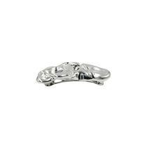 Load image into Gallery viewer, Silver hammered metal barette clip
