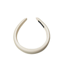 Load image into Gallery viewer, cream satin padded headband on a white background
