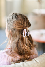 Load image into Gallery viewer, girl wearing lilac barrette clip with hair pulled back
