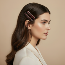 Load image into Gallery viewer, Laura Slide Clips Burgundy with Beige
