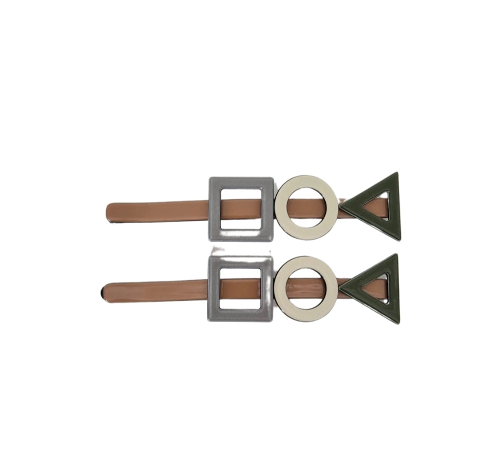Geometrical Slides, Tan, Cream and Dark Green