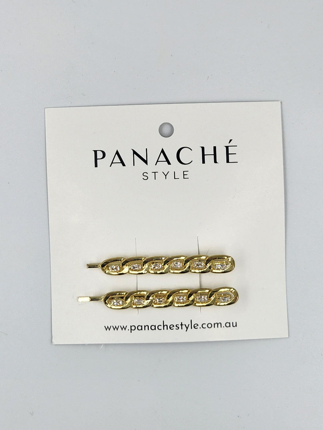 Small Diamonte Chain Clips