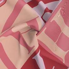 Load image into Gallery viewer, PH Classic Border Scarf in Coral, Peach, Pink &amp; Red
