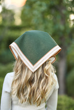 Load image into Gallery viewer, Color Block Deep Green and Tan Panache Petite Scarf

