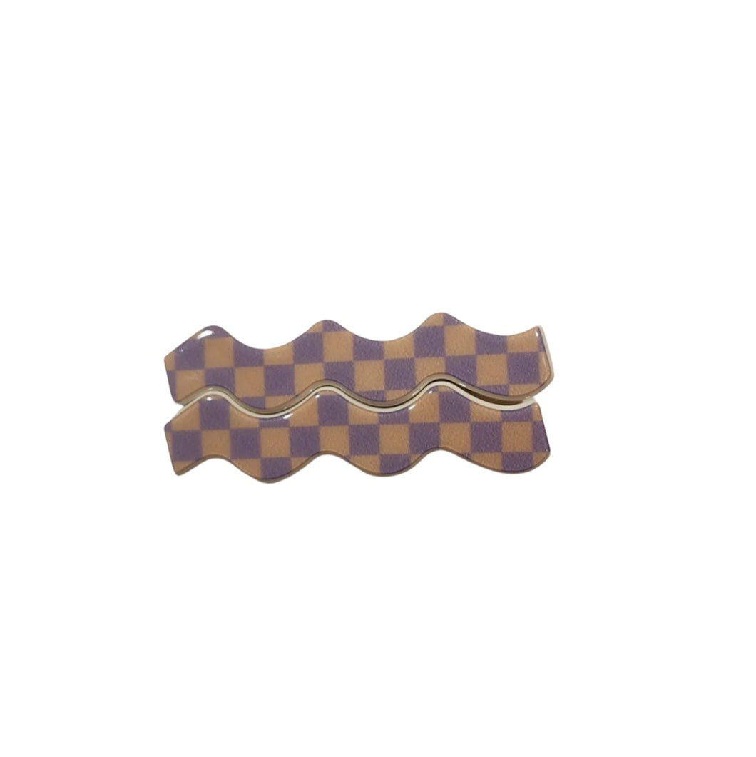 Whitney Slides lilac and beige Checker