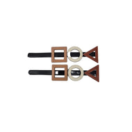 Geometrical Slides Black, Tan & Cream
