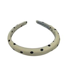 Load image into Gallery viewer, Cream &amp; Black Polka Dot Headband

