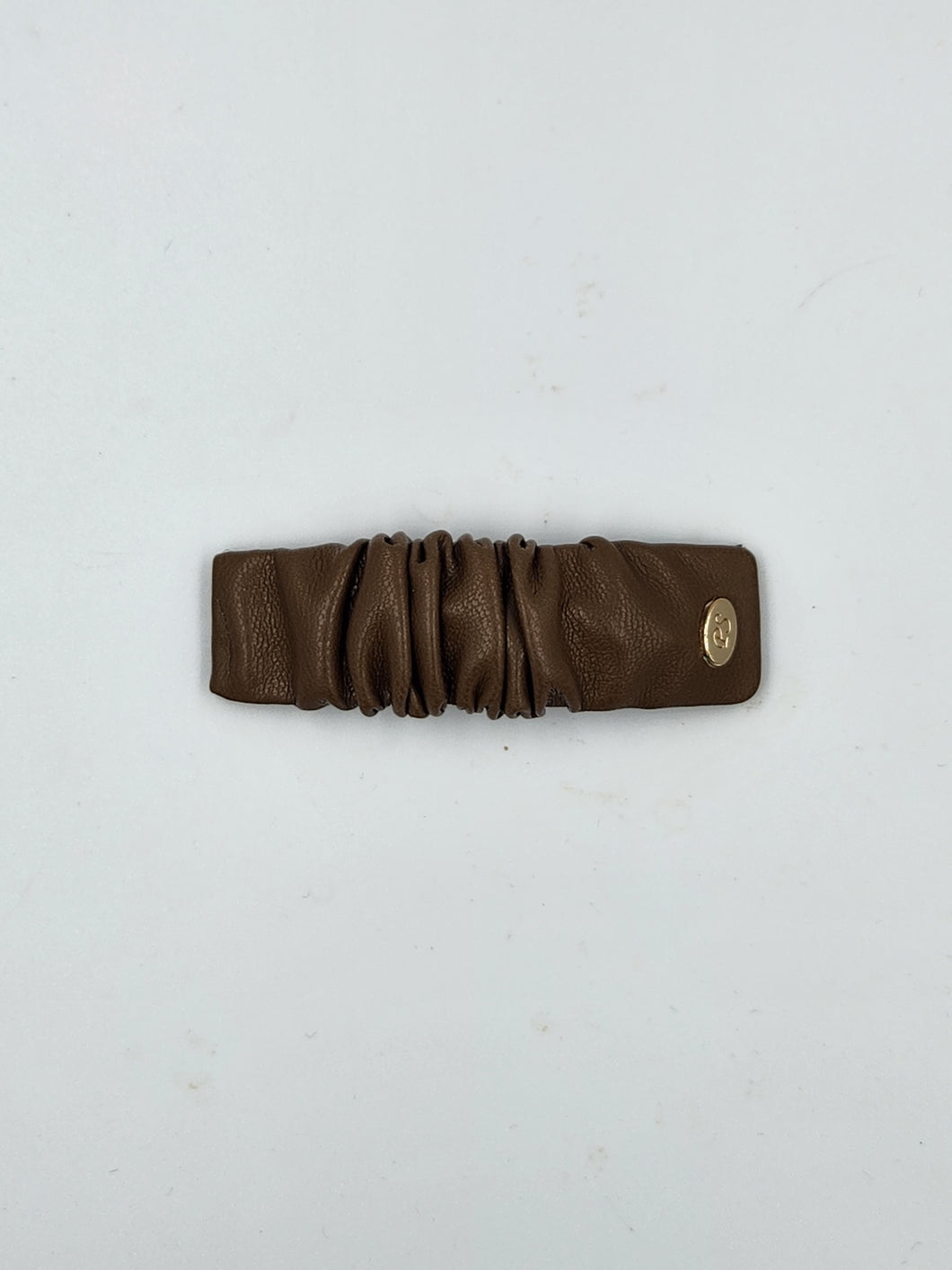 Scrunchi snap clip brown