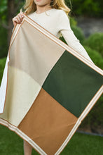 Load image into Gallery viewer, Color Block Deep Green and Tan Panache Petite Scarf
