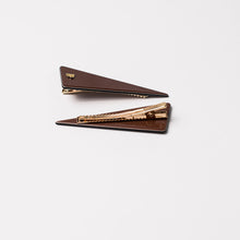 Load image into Gallery viewer, Loretta Triangle Clips Brown
