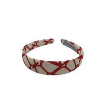 Load image into Gallery viewer, Silk Headband in Red &amp; Cream, 2.5 cm, No Padding
