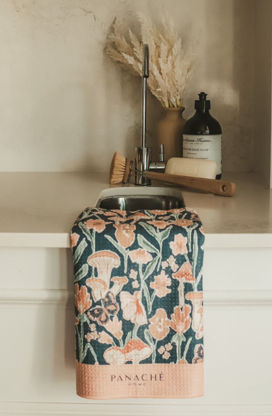 Mushroom Floral Tea Towel