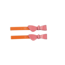 Load image into Gallery viewer, Cassandra Two Tone Orange and Pink Bow Clips

