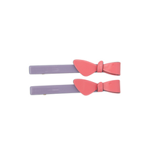 Load image into Gallery viewer, Cassandra Two Tone lilac and Pink Bow Clips
