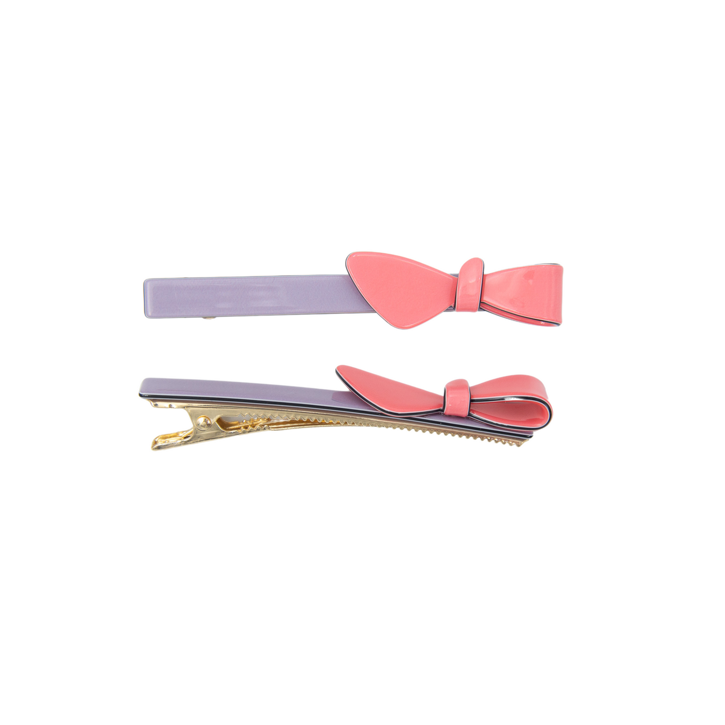 Cassandra Two Tone lilac and Pink Bow Clips