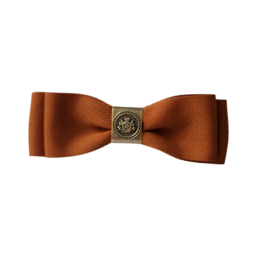 Ella Herringbone Bow Rust