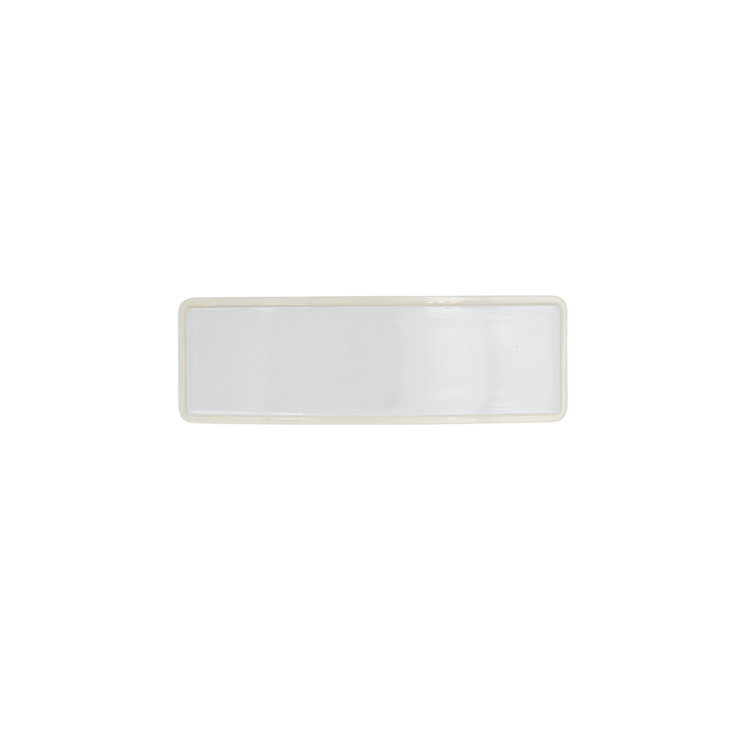 Lisle Snap Clip white with cream border