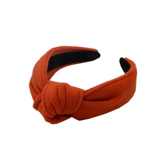Winter Woollen Knot Headband - Tangerine