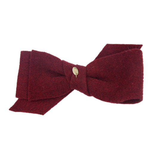 Winter Woollen Kate Bow - Burgundy