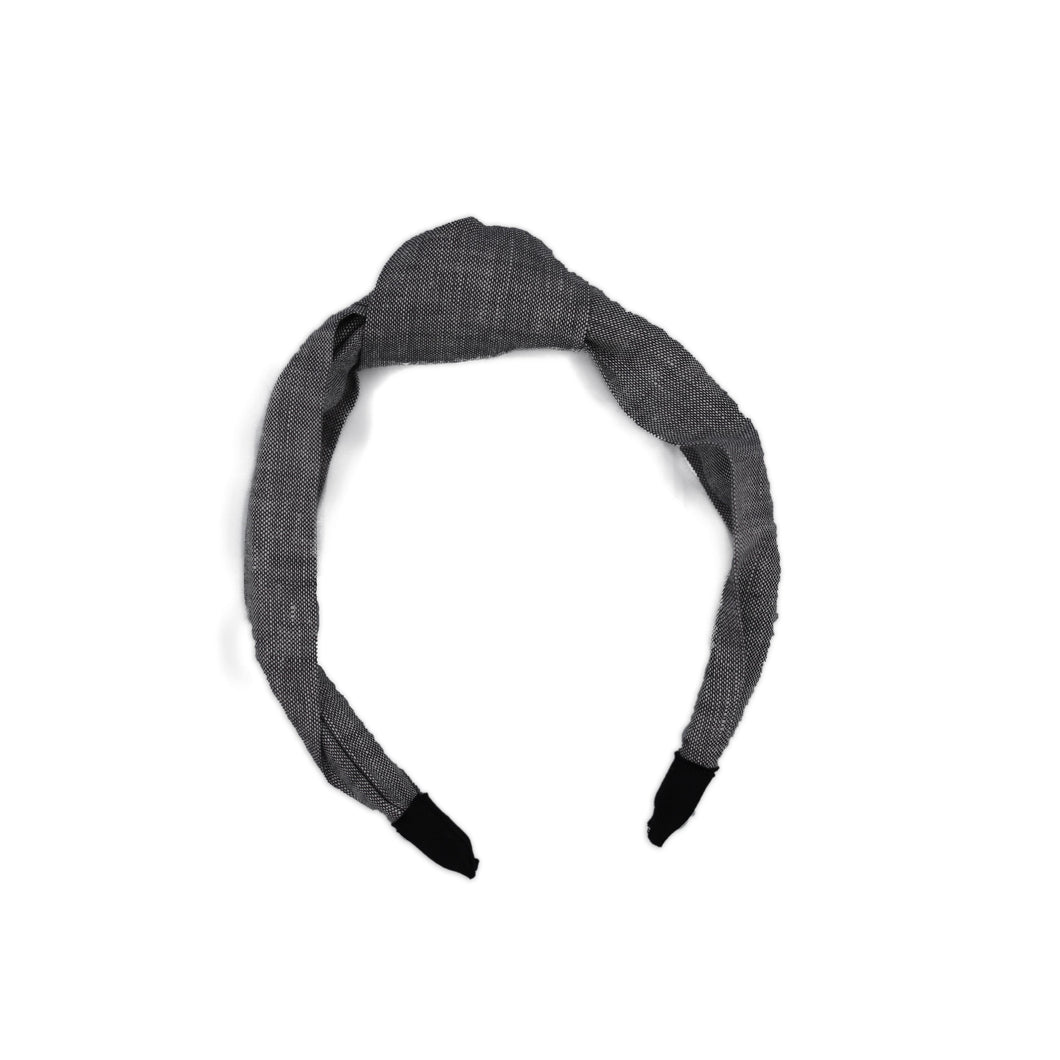 French Blue/Grey Linen Knot Headband – Panachestyle