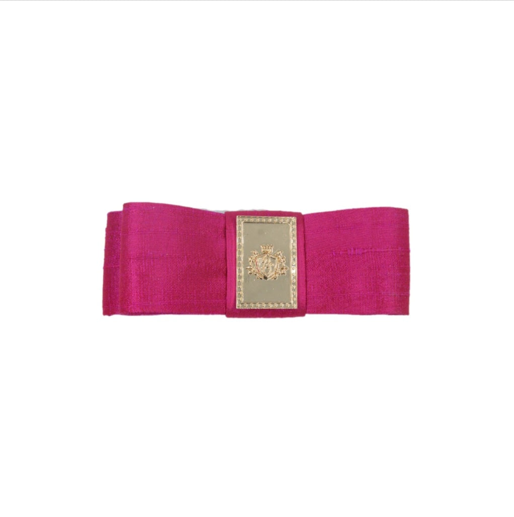 Eliza Silk bow hot pink