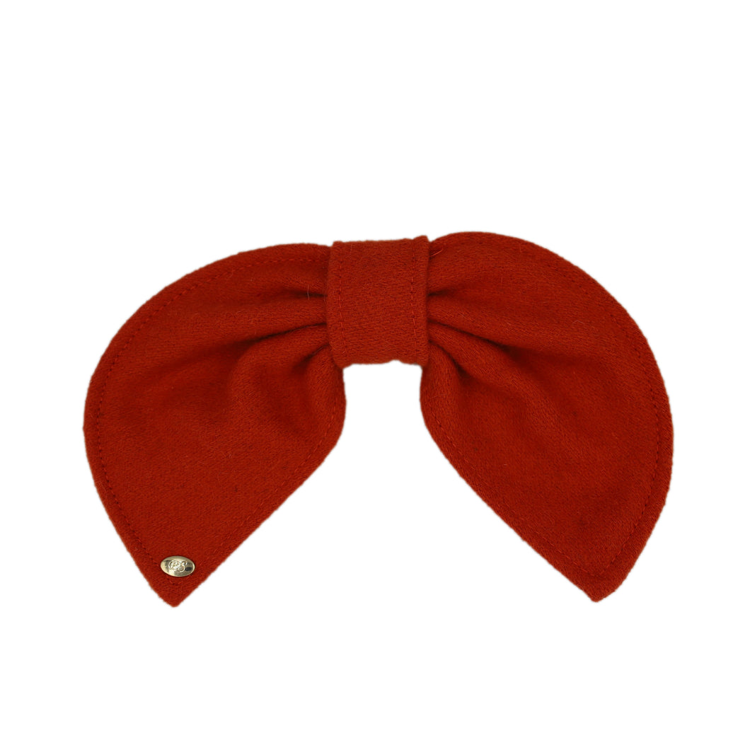 Winter Woollen Camilla Bow - Tangerine