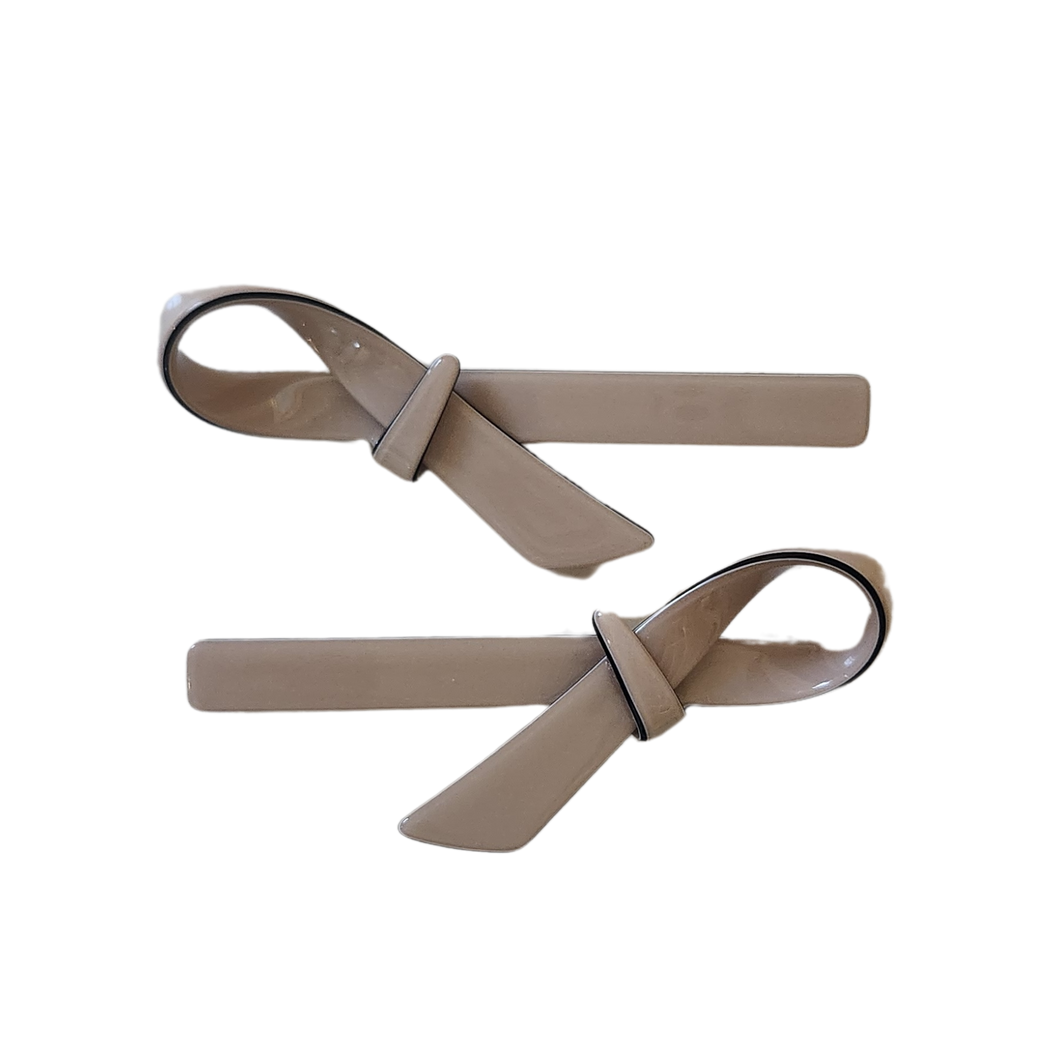 Summer Bow Clips Beige