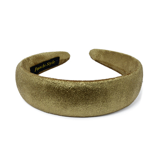 Velvet Padded Headband Metallic Gold