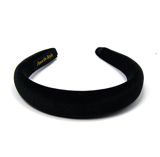 Velvet Padded Headband Black